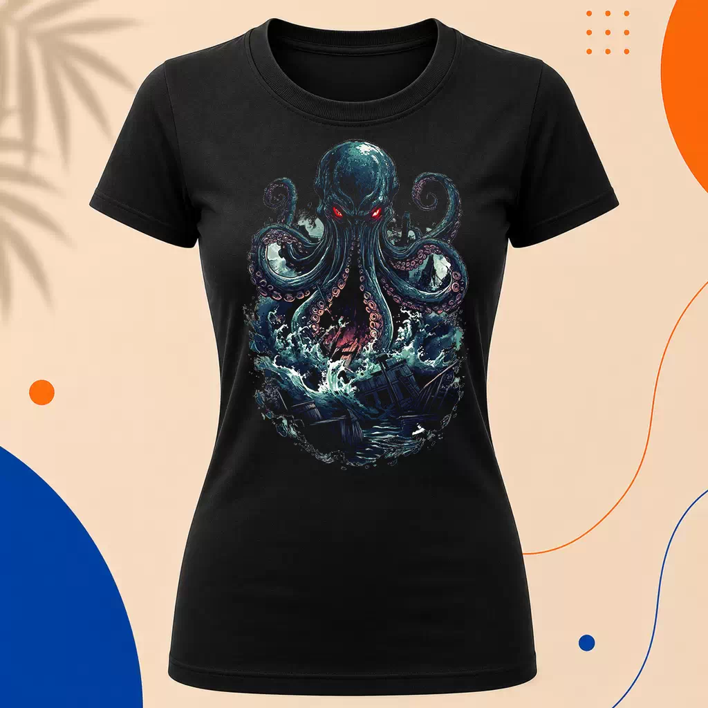 Dámské tričko - Kraken - Pohádka o temných hlubinách